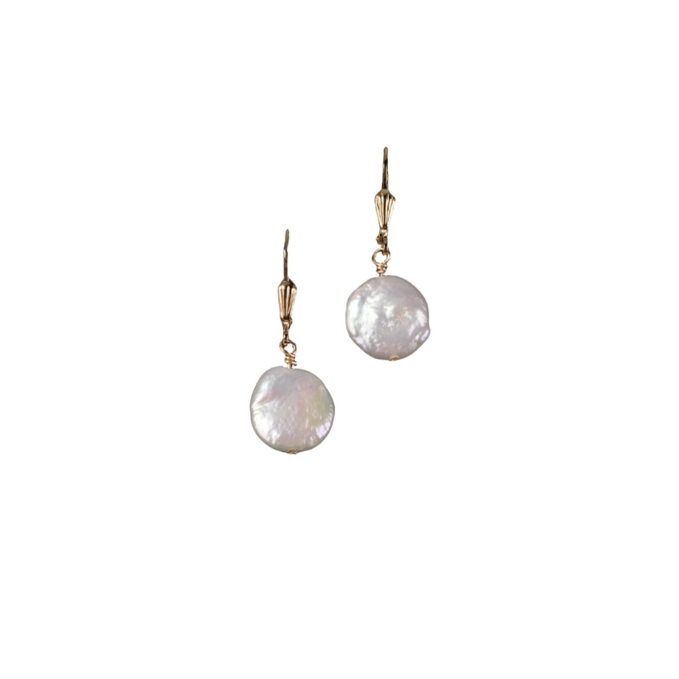 The Sadé Coin Pearl Leverback Huggie Earrings