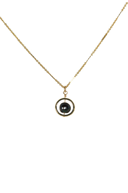 Floating Peacock Pearl Pendant Necklace