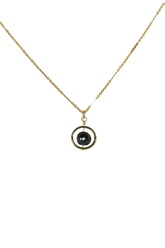 Floating Peacock Pearl Pendant Necklace