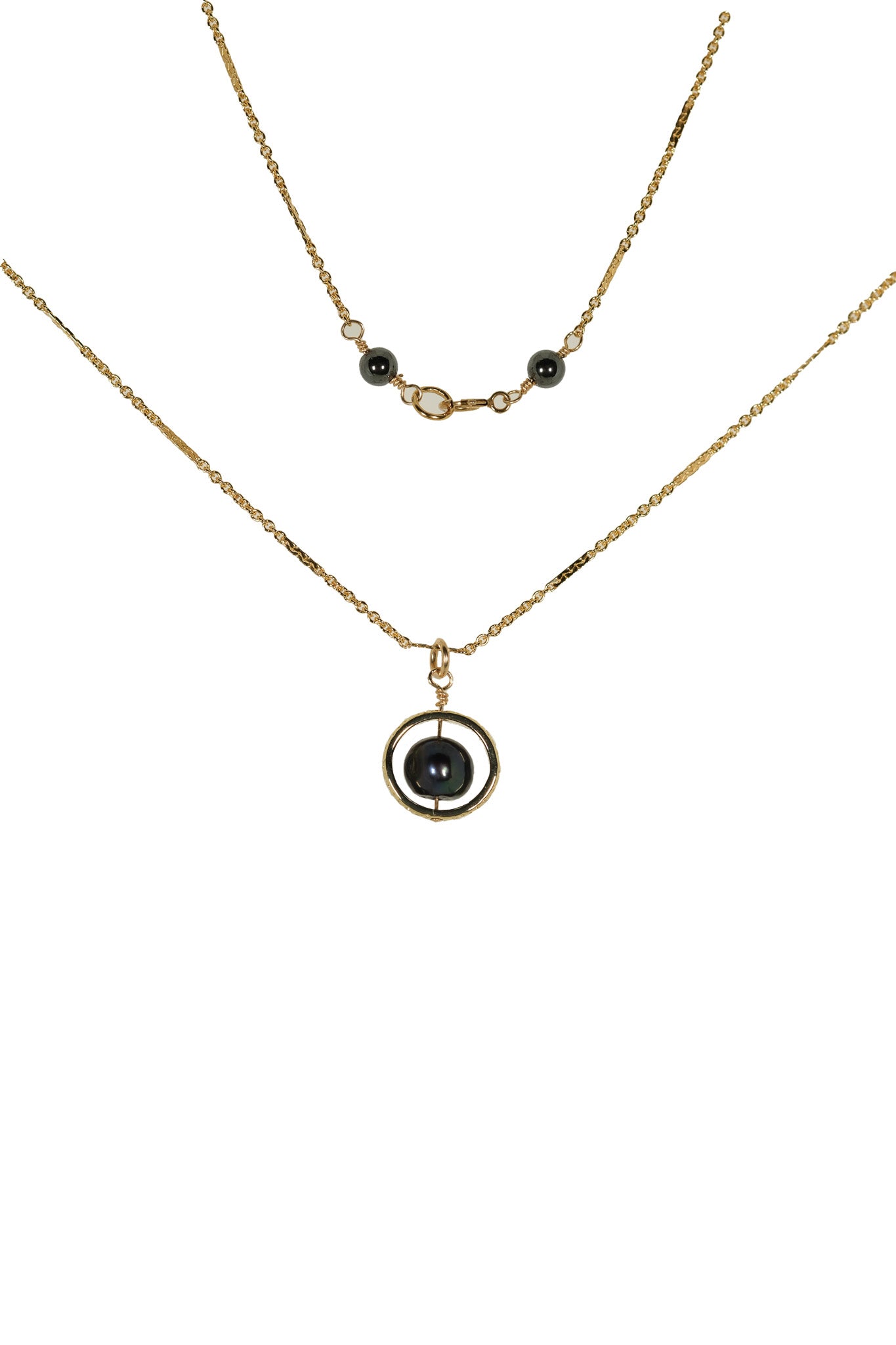 Floating Peacock Pearl Pendant Necklace